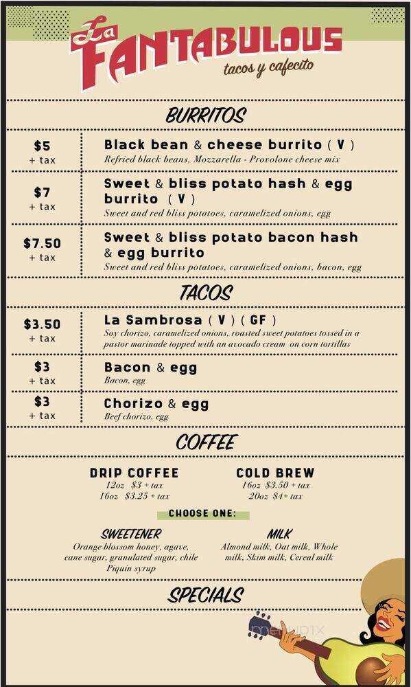 La Fantabulous - Austin, TX menu_pic