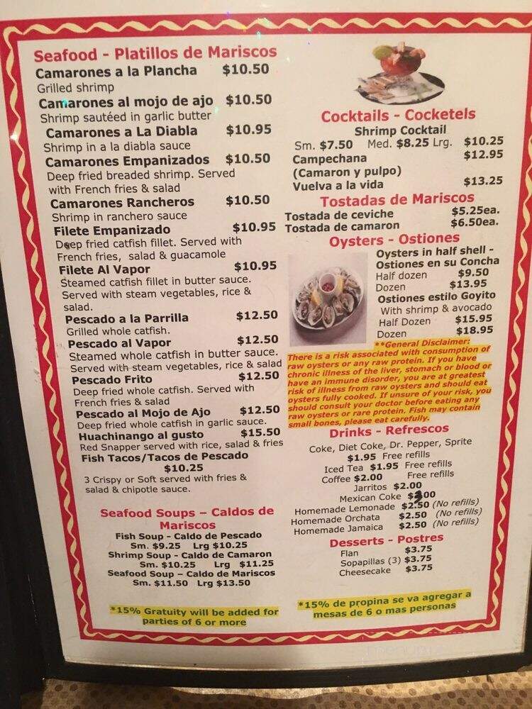 La Flor De Jalisco - Dallas, TX menu_pic