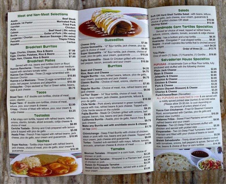 La Flor Puposas Grill - Sacramento, CA menu_pic