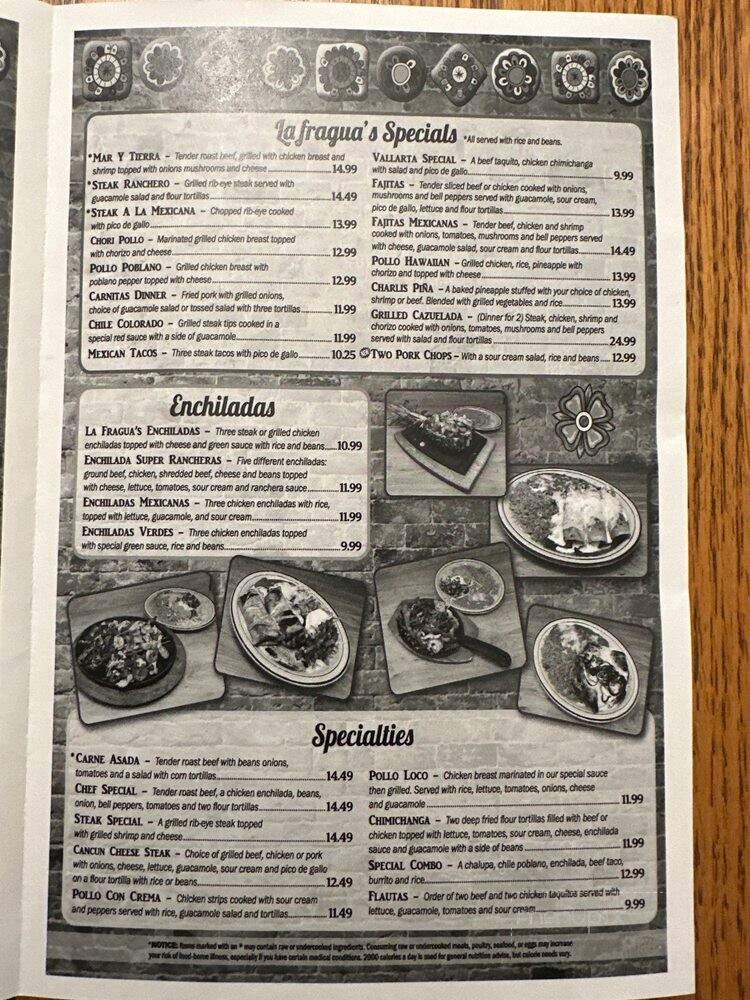 La Fragua Mexican Restaurant - Nevada, OH menu_pic