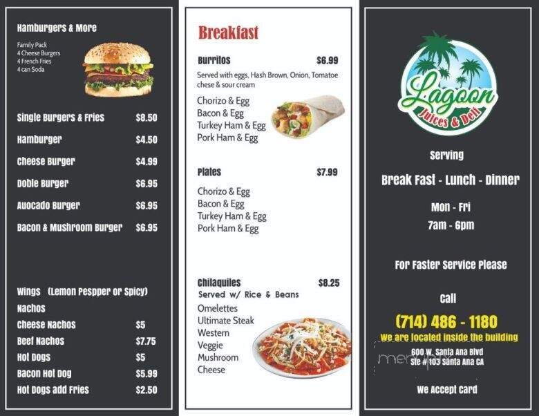 Lagoon Juice & Cocktails - Santa Ana, CA menu_pic
