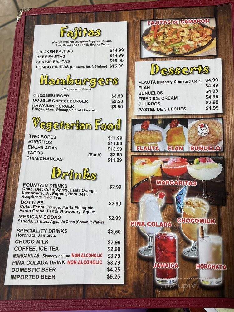 La Gringa Restaurante 2 - Mount Pleasant, UT menu_pic