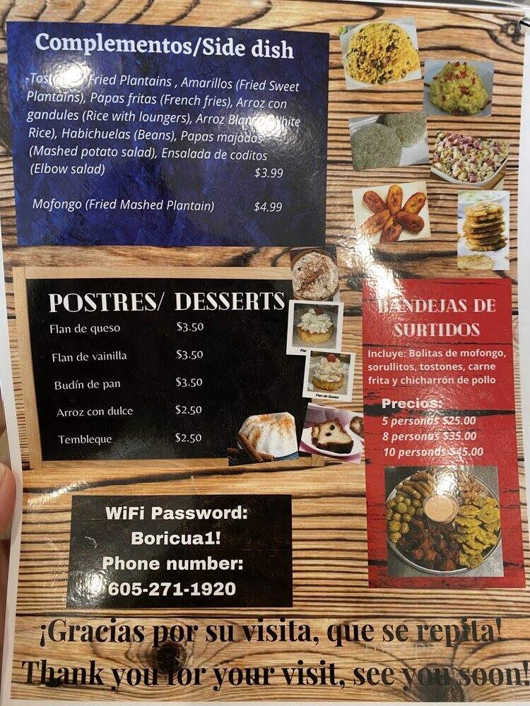 La India Taina - Sioux Falls, SD menu_pic