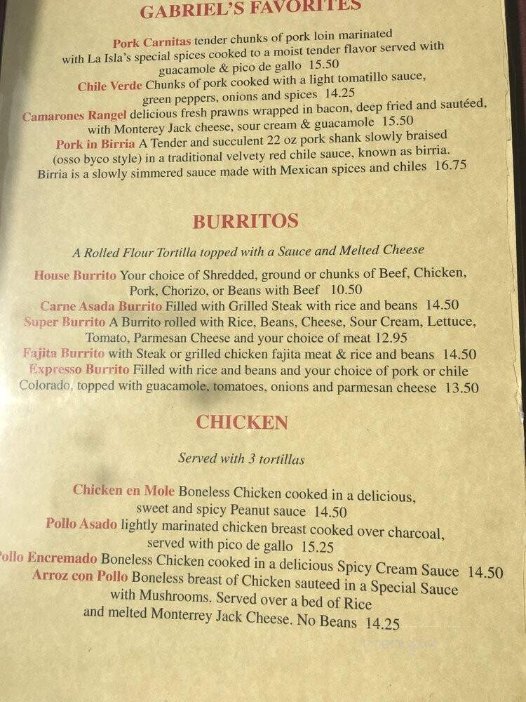 La Isla Family Mexican Restaurant - Port Townsend, WA menu_pic