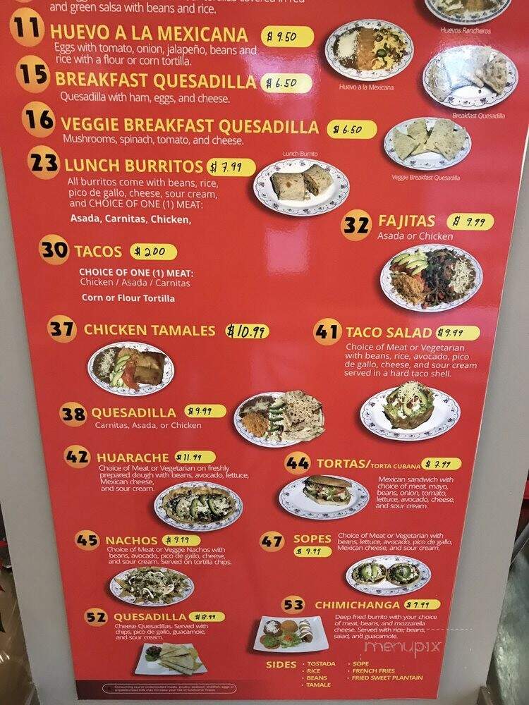 La Jarochita - Beaverton, OR menu_pic