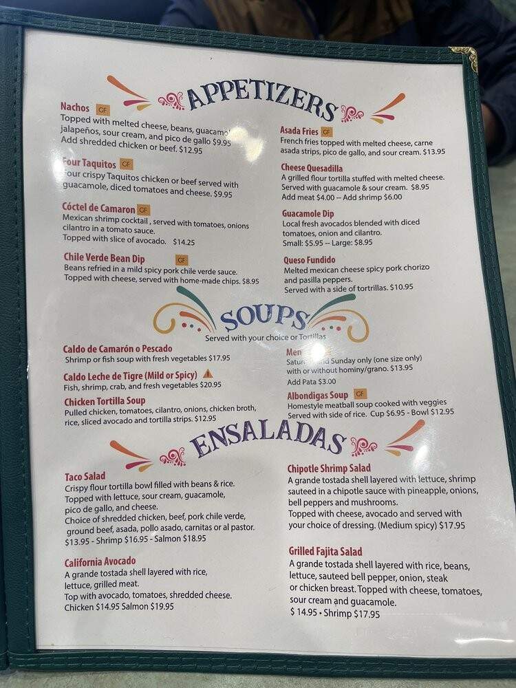 La Katrina - Morro Bay, CA menu_pic