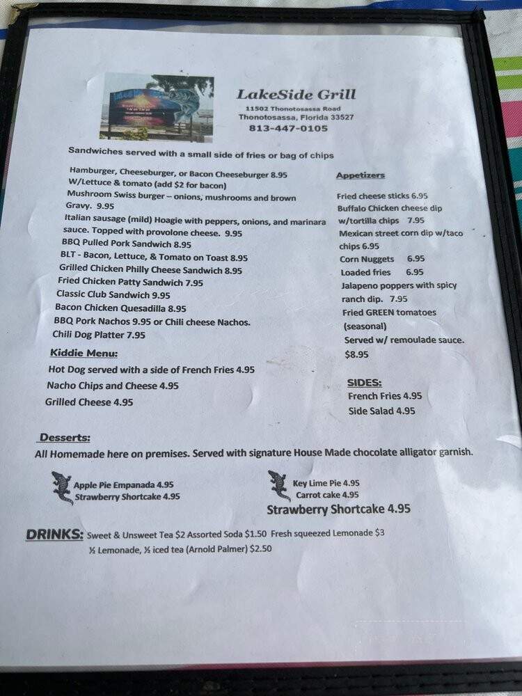 Lakeside Grill - Thonotosassa, FL menu_pic