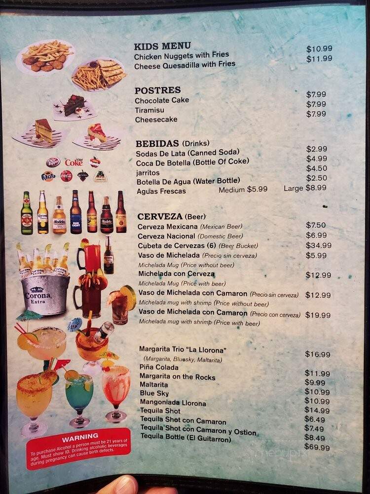 La Llorona Birria and Mariscos Restaurant - Lake Forest, CA menu_pic