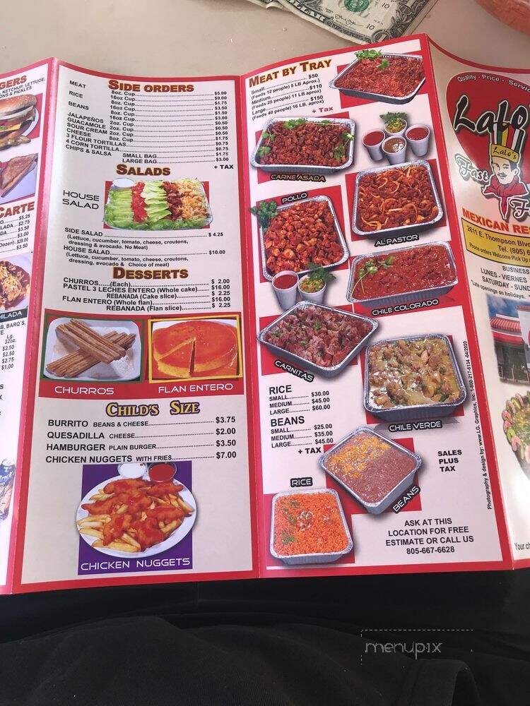 Lalo's Fast Food - Ventura, CA menu_pic