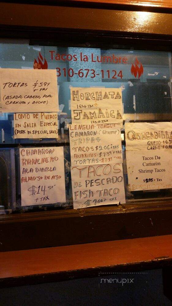 La Lumber Tacos - Inglewood, CA menu_pic