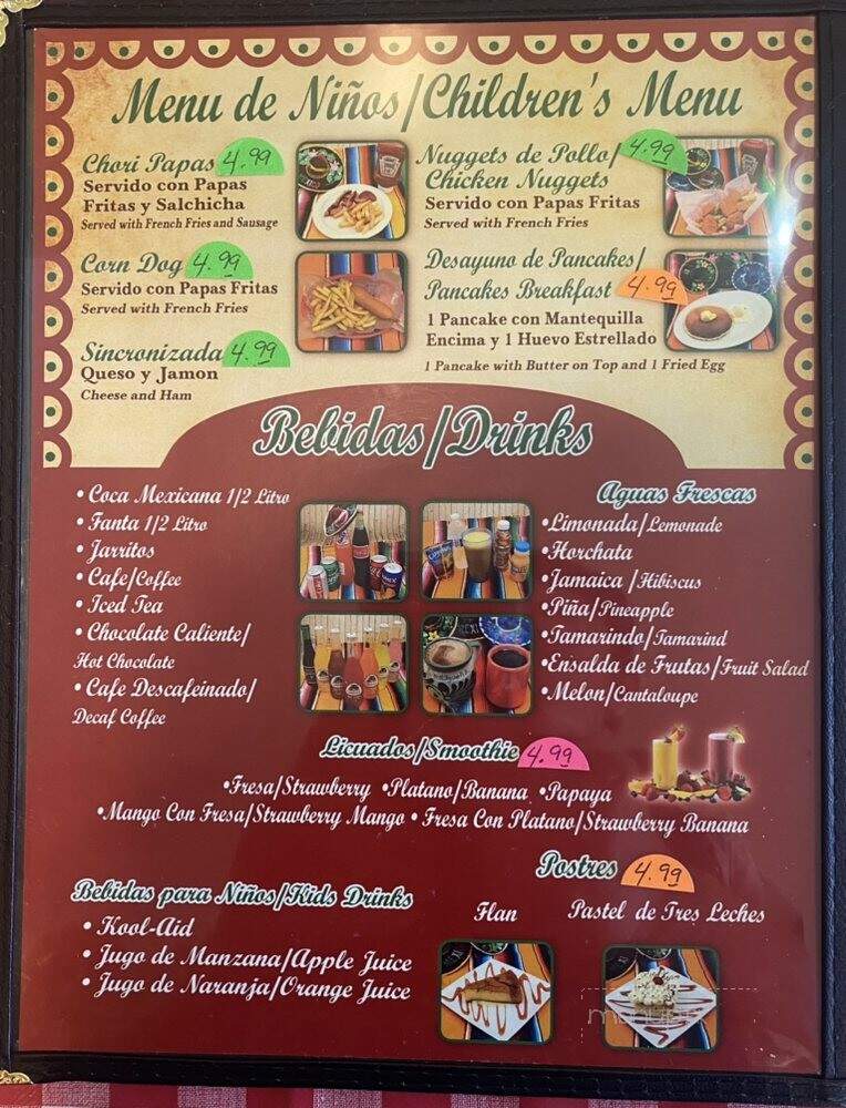 La Malaguena Mexican Grill - Houston, TX menu_pic
