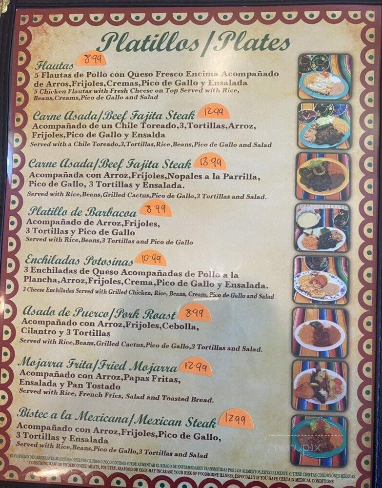 La Malaguena Mexican Grill - Houston, TX menu_pic