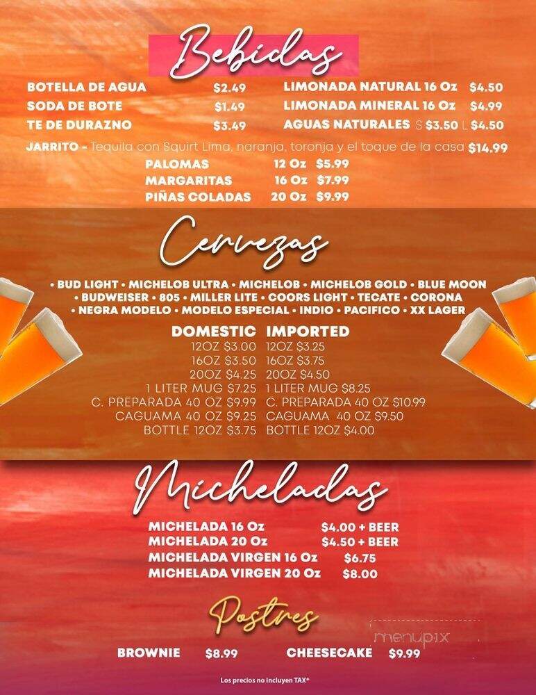 La Malquerida - San Luis, AZ menu_pic