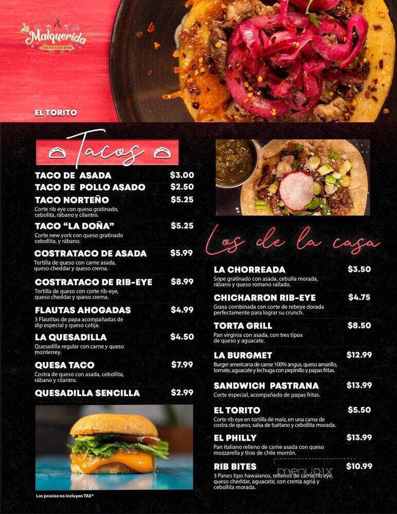 La Malquerida - San Luis, AZ menu_pic
