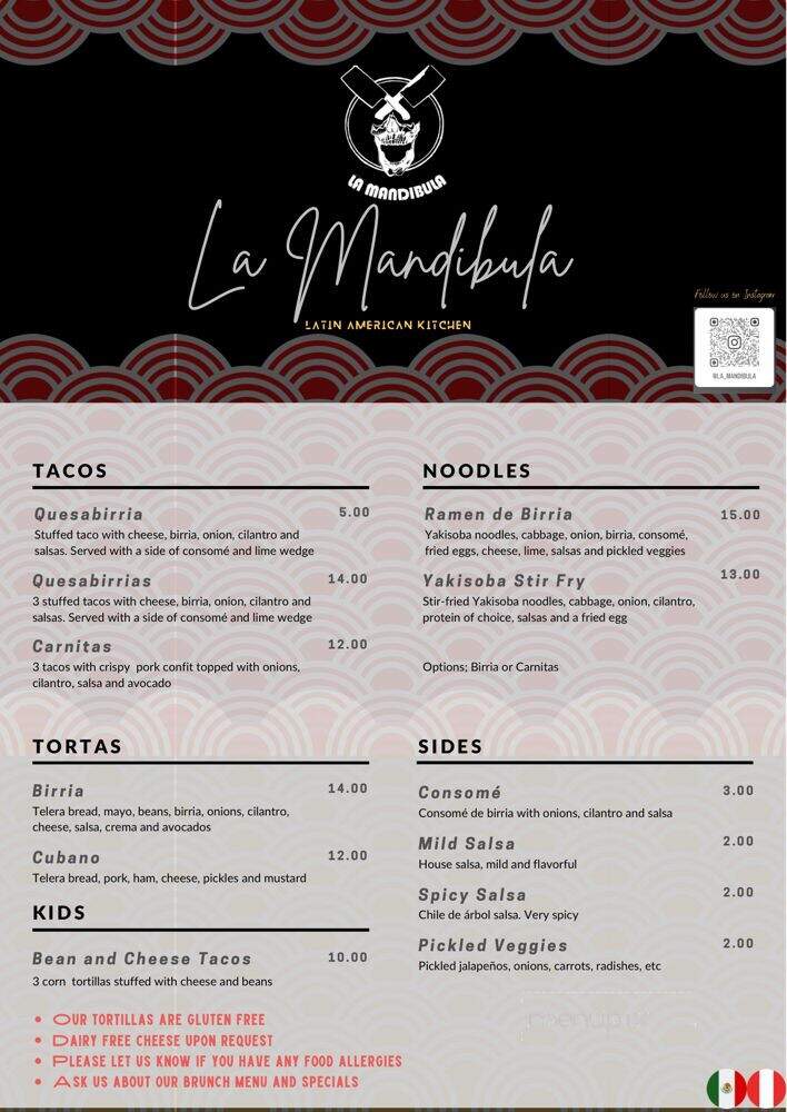 La Mandibula - Springfield, OR menu_pic