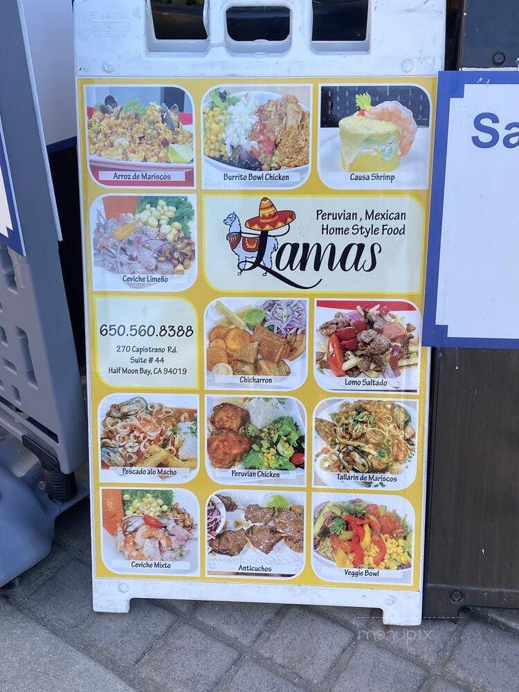 Lamas Peruvian and Mexican Cuisine - Half Moon Bay, CA menu_pic
