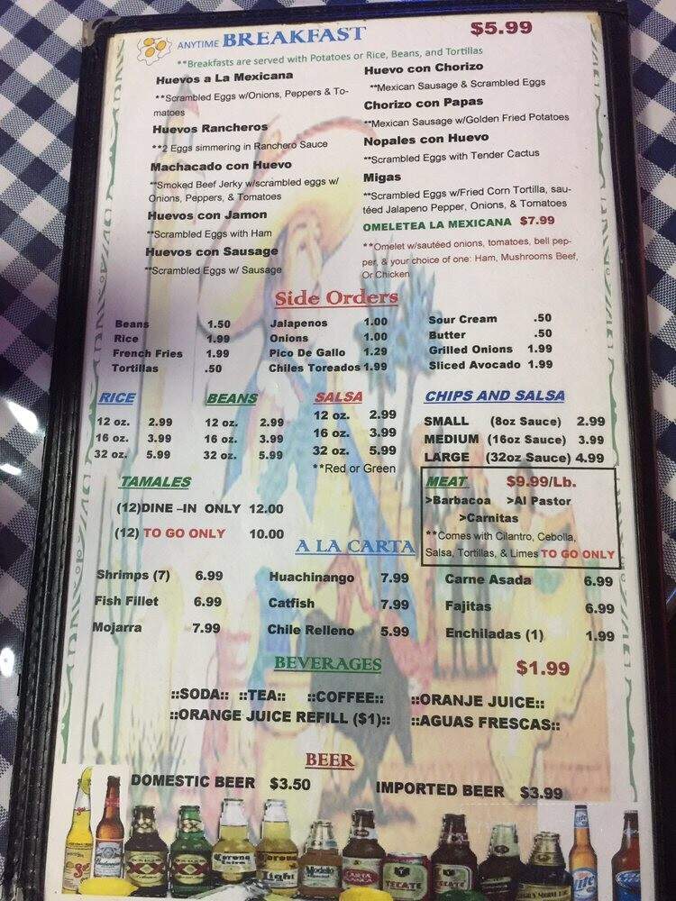La Mexicana - Denton, TX menu_pic