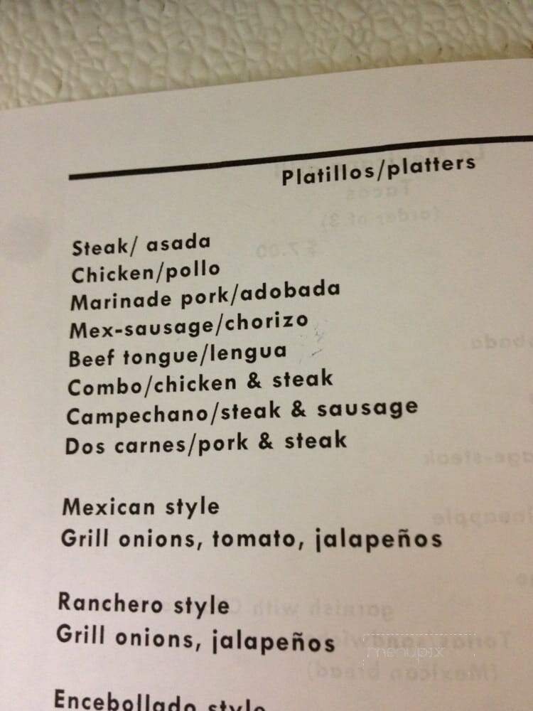 La Mexicanita - Richmond, IN menu_pic