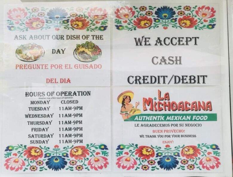 La Michoacana - North Charleston, SC menu_pic