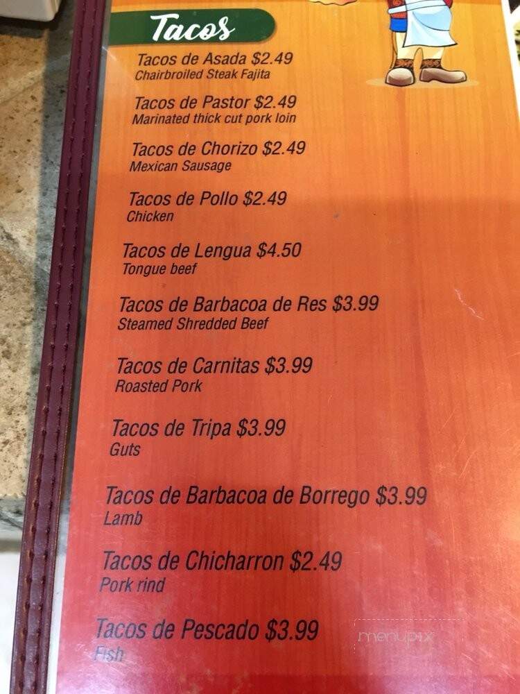 La Moreliana Restaurant - Conyers, GA menu_pic