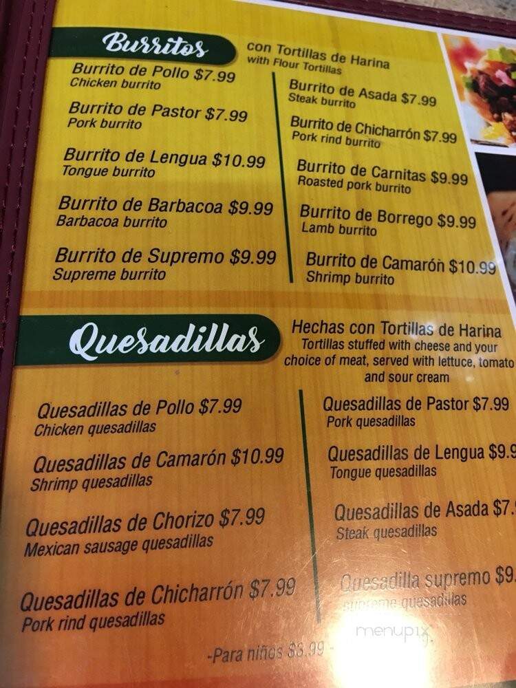 La Moreliana Restaurant - Conyers, GA menu_pic