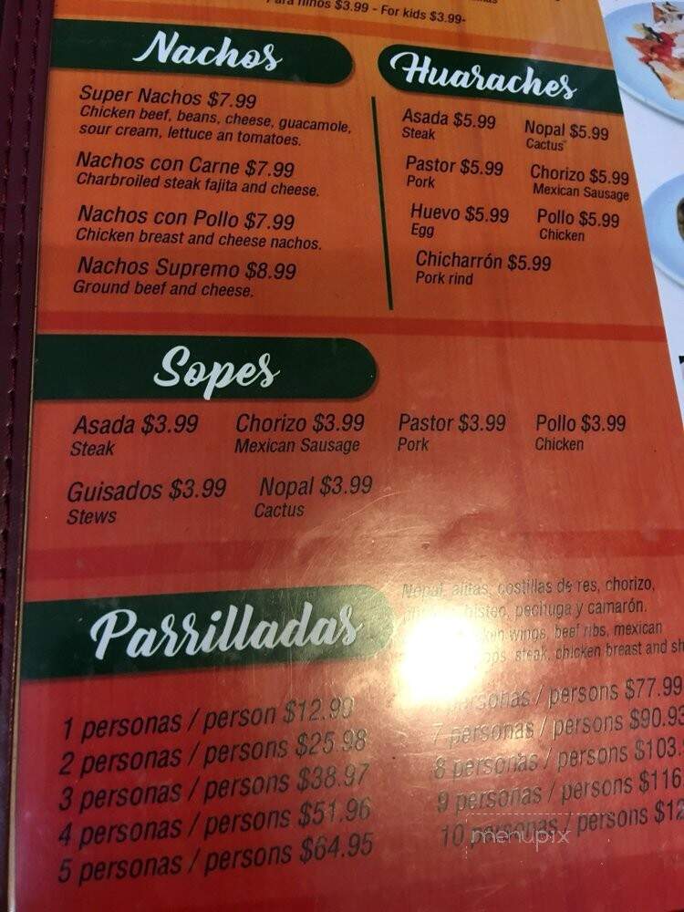 La Moreliana Restaurant - Conyers, GA menu_pic