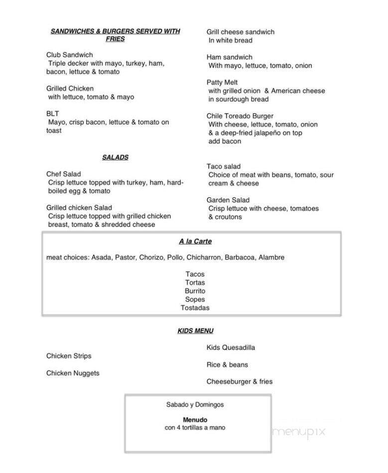 La Morena Family Restaurant - South Sioux City, NE menu_pic