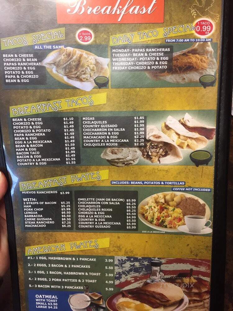 La Morenita #2 - San Antonio, TX menu_pic