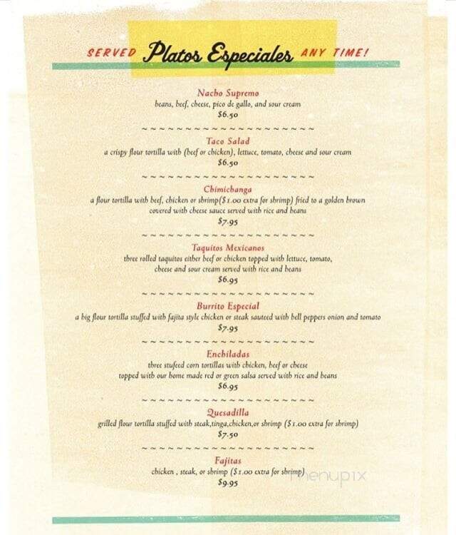 La Morenita Mexican Restaurant - Clarksville, TN menu_pic