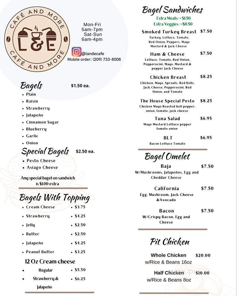 L&E Cafe and More - Gustine, CA menu_pic