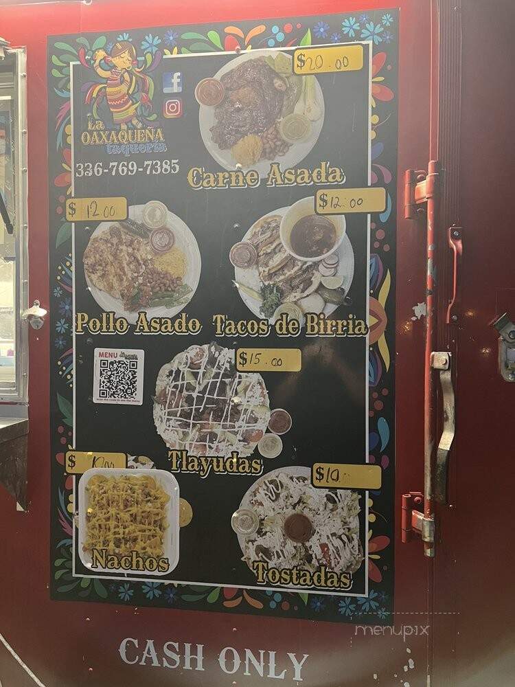 La Oaxaquena Taqueria - Winston Salem, NC menu_pic