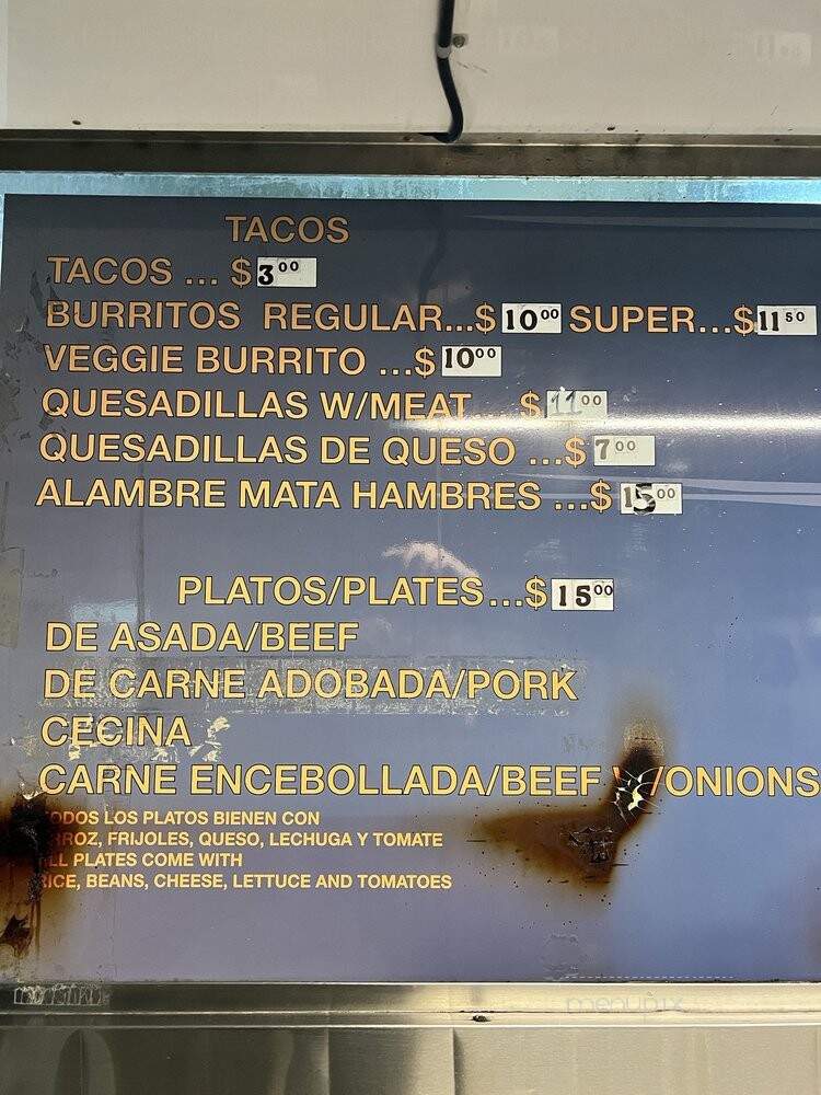 La Orizabena - Fremont, CA menu_pic