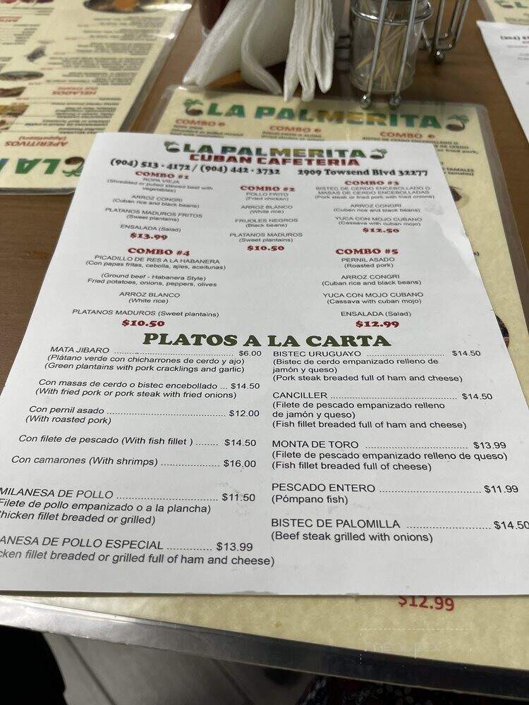La Palmerita Cuban Cafeteria - Jacksonville, FL menu_pic