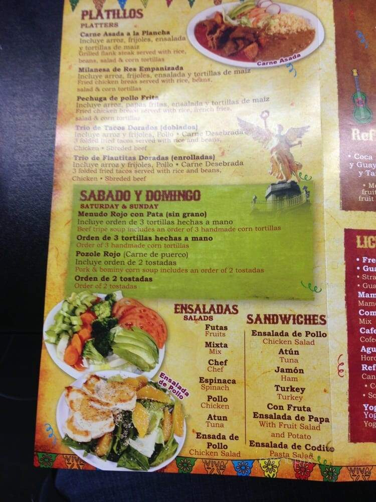 La Plazita Restaurant - Los Angeles, CA menu_pic