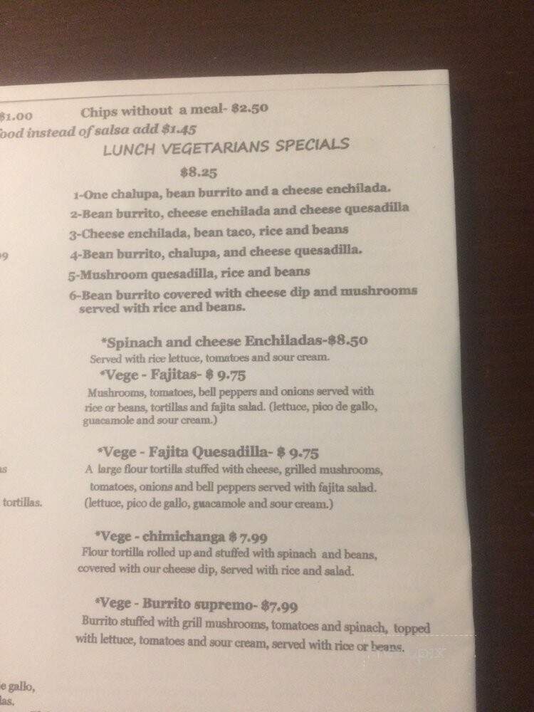 Las Palmas Mexican - Nashville, TN menu_pic