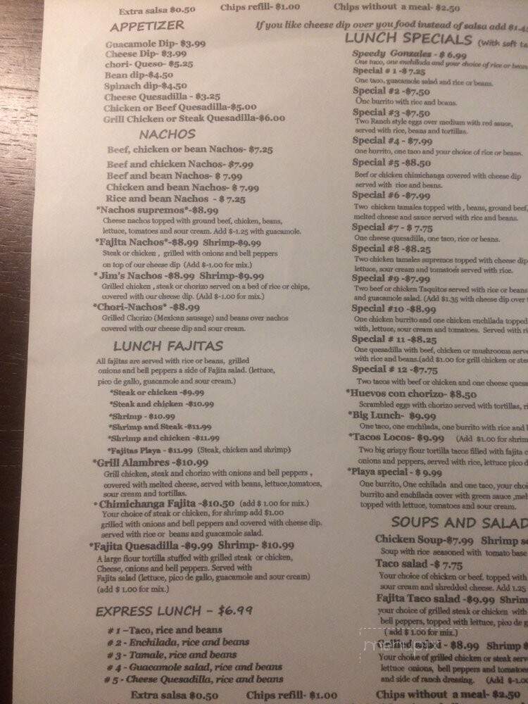 Las Palmas Mexican - Nashville, TN menu_pic