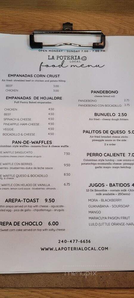 La Poteria Local - Montgomery Village, MD menu_pic
