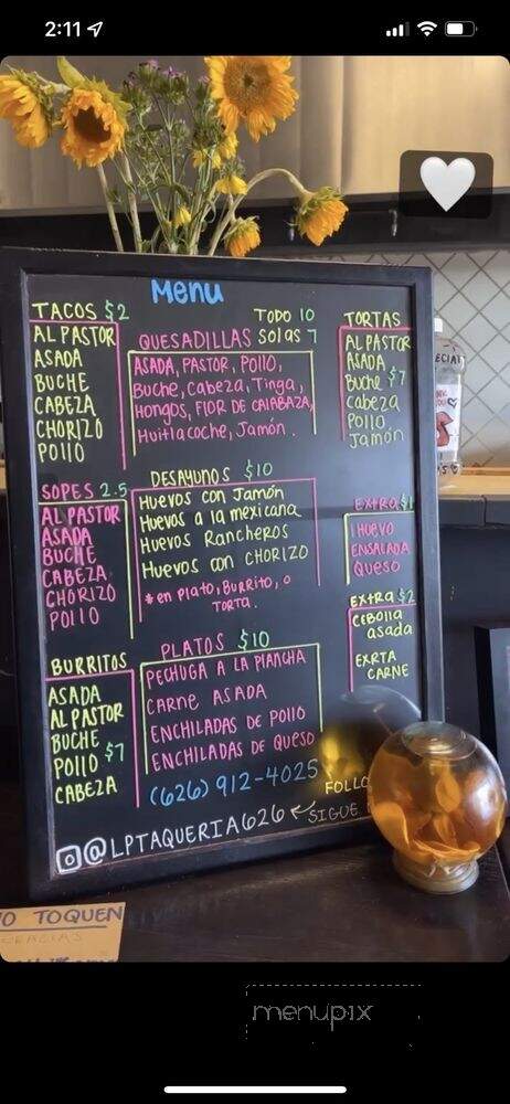 La Princesa - La Puente, CA menu_pic