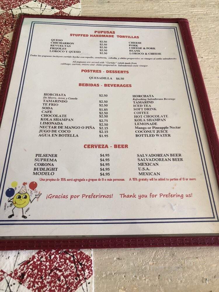 La Pupusa Alegre - Houston, TX menu_pic