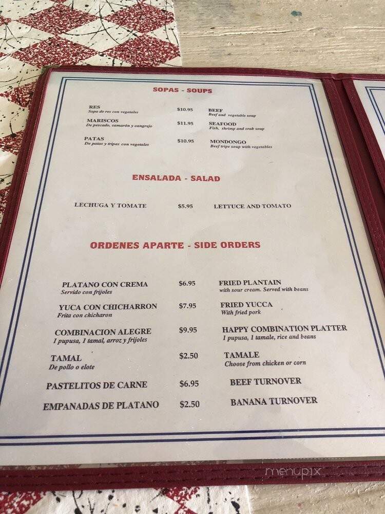 La Pupusa Alegre - Houston, TX menu_pic
