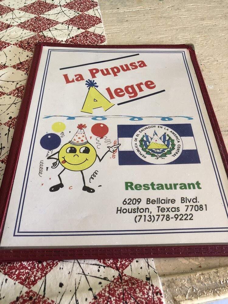 La Pupusa Alegre - Houston, TX menu_pic