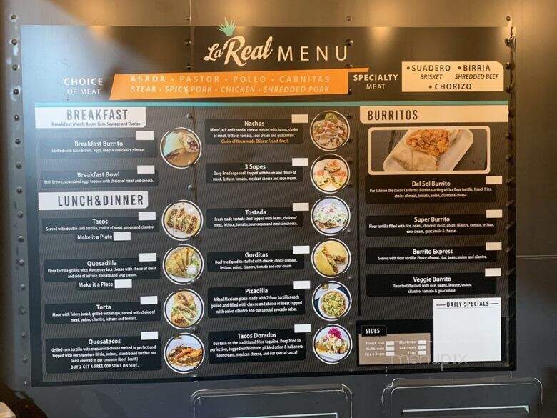 La Real Taqueria - Tigard, OR menu_pic