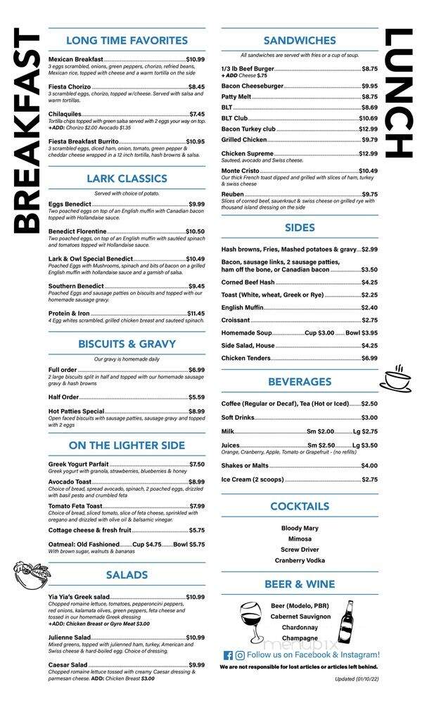 Lark & Owl Eatery - Elgin, IL menu_pic