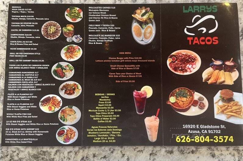 Larry's Tacos - Azusa, CA menu_pic