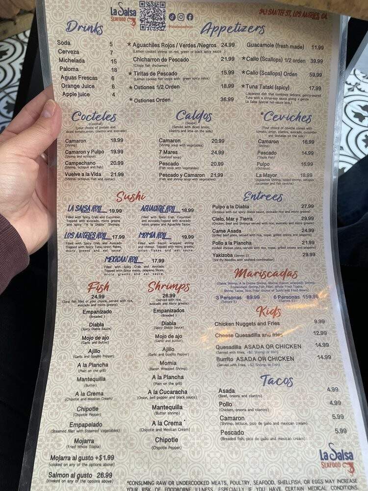 La Salsa Seafood - Los Angeles, CA menu_pic
