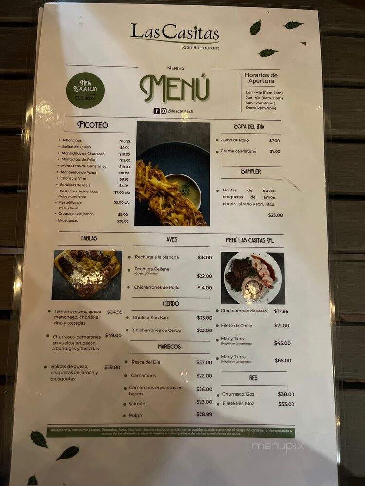 Las Casitas Latin Restaurant - Orlando, FL menu_pic