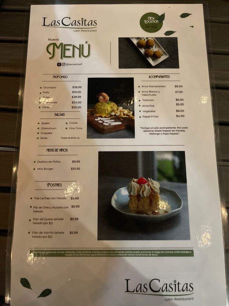 Las Casitas Latin Restaurant - Orlando, FL menu_pic