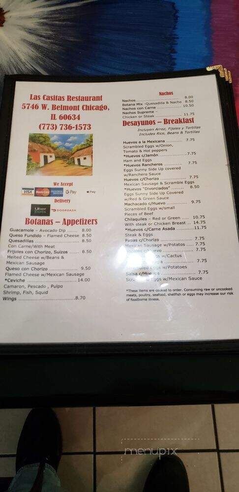 Las Casitas Restaurant - Chicago, IL menu_pic