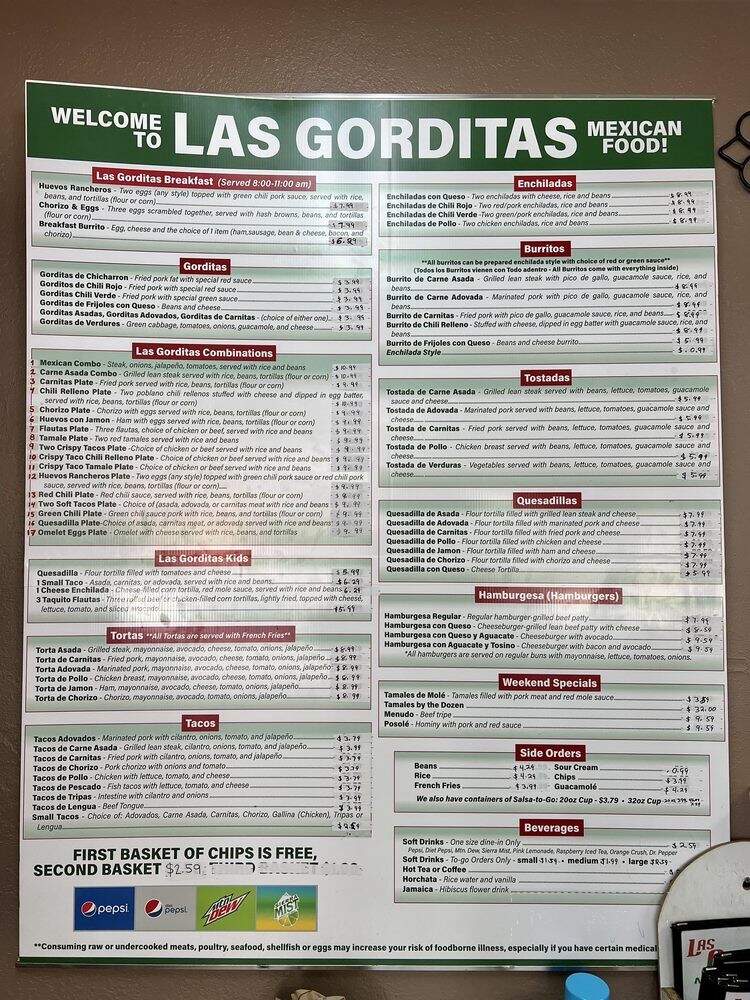 Gorditas Mexican Food - Flagstaff, AZ menu_pic