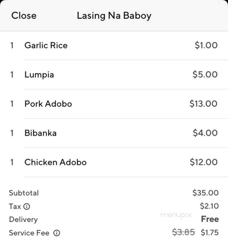 Lasing Na Baboy - Washington, DC menu_pic